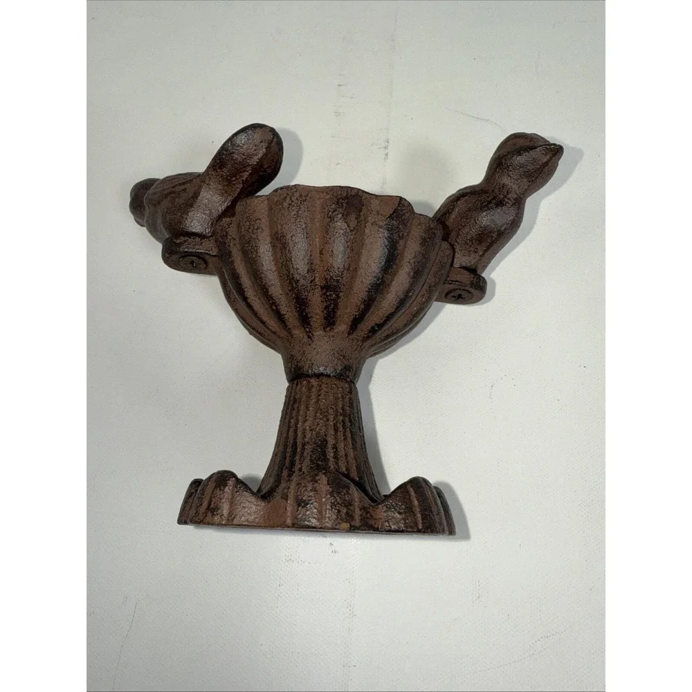 Cast Iron Bird Bath Feeder Trinket Dish Ring Holder Statue Figurine Vintage 4